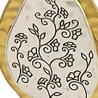 Two Tone Long Teardrop Pendant Tassel Necklace