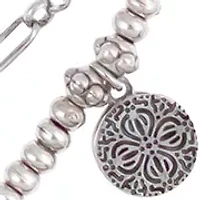 Silver Tone 19" 2 Row Disc Drop Necklace