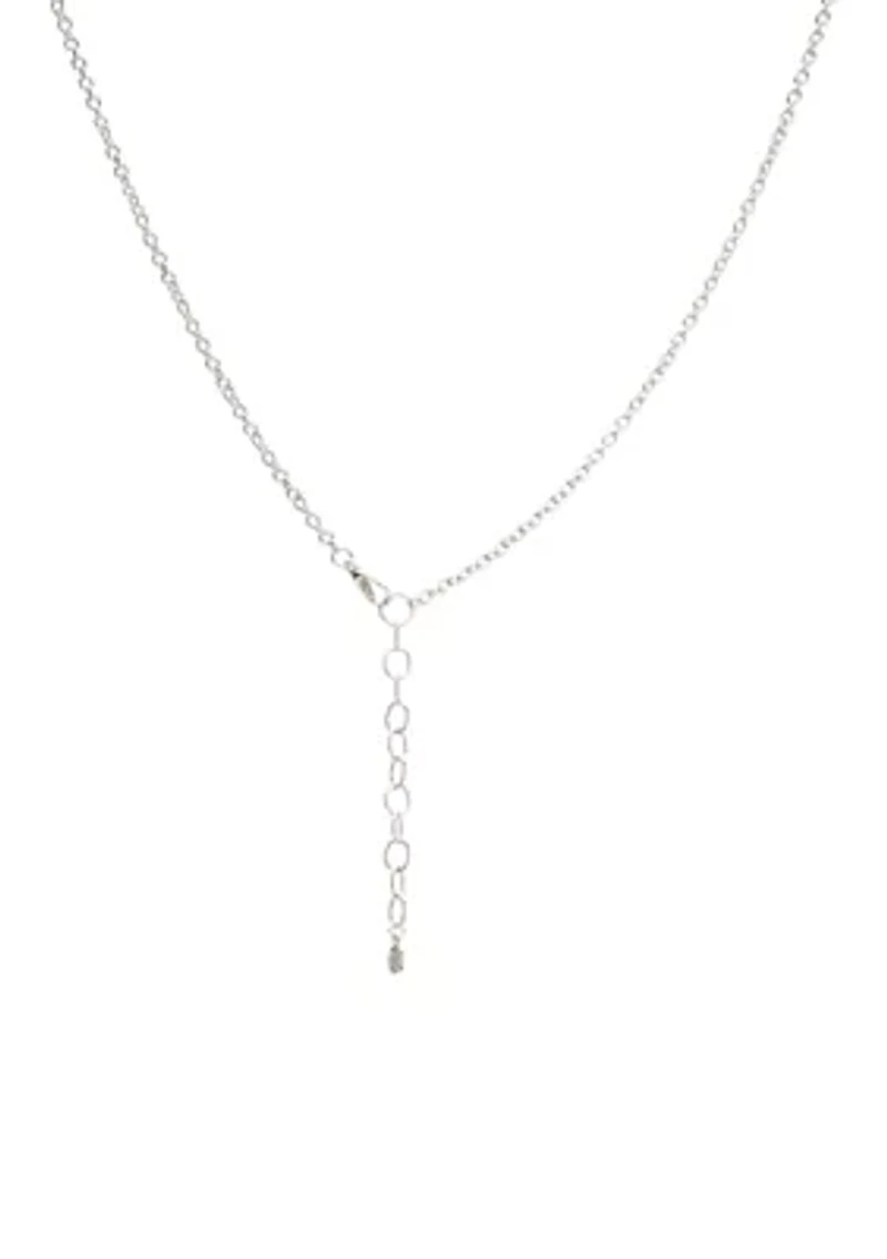 Silver Tone 28.5" Beaded Tassel Necklace