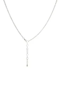 Silver Tone 28.5" Beaded Tassel Necklace