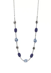 Multi Stone Linked Long Necklace