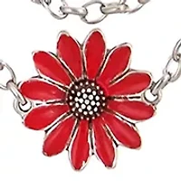 Long Two Row Illusion Flower Necklace