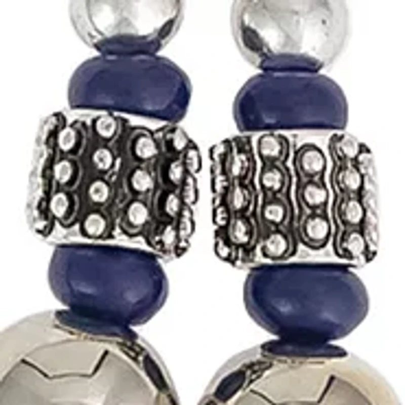 Silver Tone Double Row Beaded Frontal Necklace