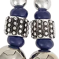 Silver Tone Double Row Beaded Frontal Necklace