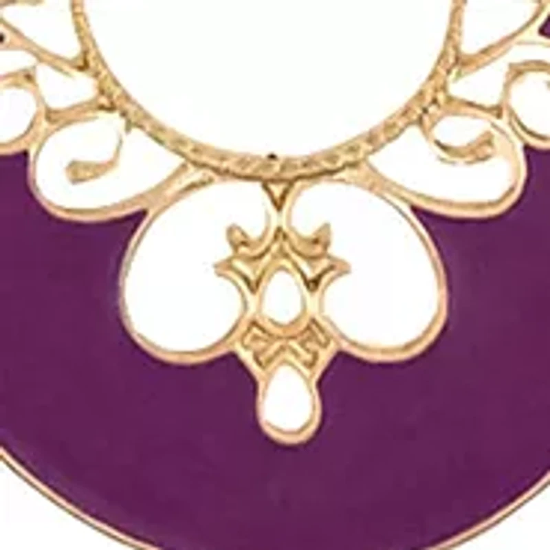 Gold Tone Short Fuchsia Filigree Teardrop Pendant Bead Accent Chain Necklace