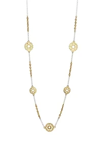 Two Tone Long Linked Necklace
