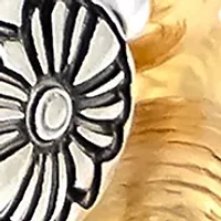 Two Tone Double Row Gold and Silver Tone Beaded Stretch Bracelet