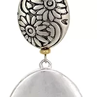 Two-Tone Long Double Oval Drop Pendant Necklace