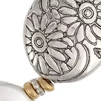 Two-Tone Oval Bead Frontal with Chain Back Necklace