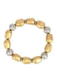 Two Tone Beaded Stretch Bracelet