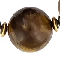 Gold Tone Double Row Neutral Beaded Necklace