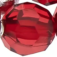 Silver-Tone 2 Row Red Beaded Stretch Bracelet Set