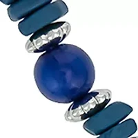 Silver-Tone Short Round Texture Disc Orbital Pendant Necklace