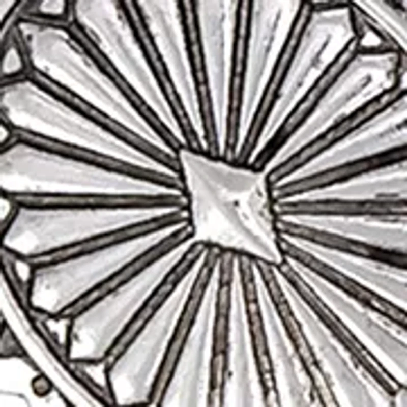 Silver-Tone Etched Disc Frontal Necklace 