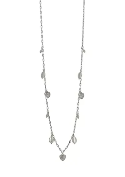 Long Chain with Shaky Bead and Heart Charm Necklace