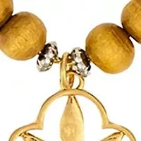 Two Tone 2 Row Multi Natural Beaded Necklace with Filigree Pendant
