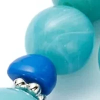 Silver Tone Turquoise 2 Row Beaded Frontal Necklace