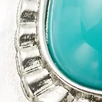 Silver Tone Turquoise Bead Pendant Necklace