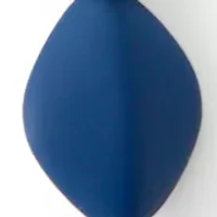 Silver-Tone Etched Oval Disc and Blue Bead Frontal Necklace