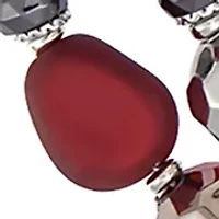 Multi-Row Red and Hematite Beaded Necklace  