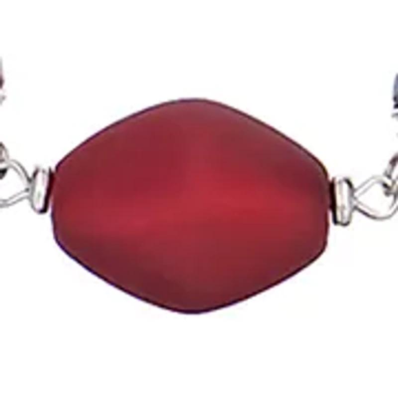 Long Linked Red Bead Necklace 