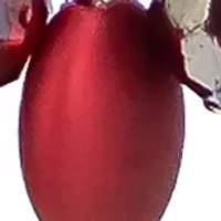 Diamond Shaped Filigree Disc Red Beaded Earrings 