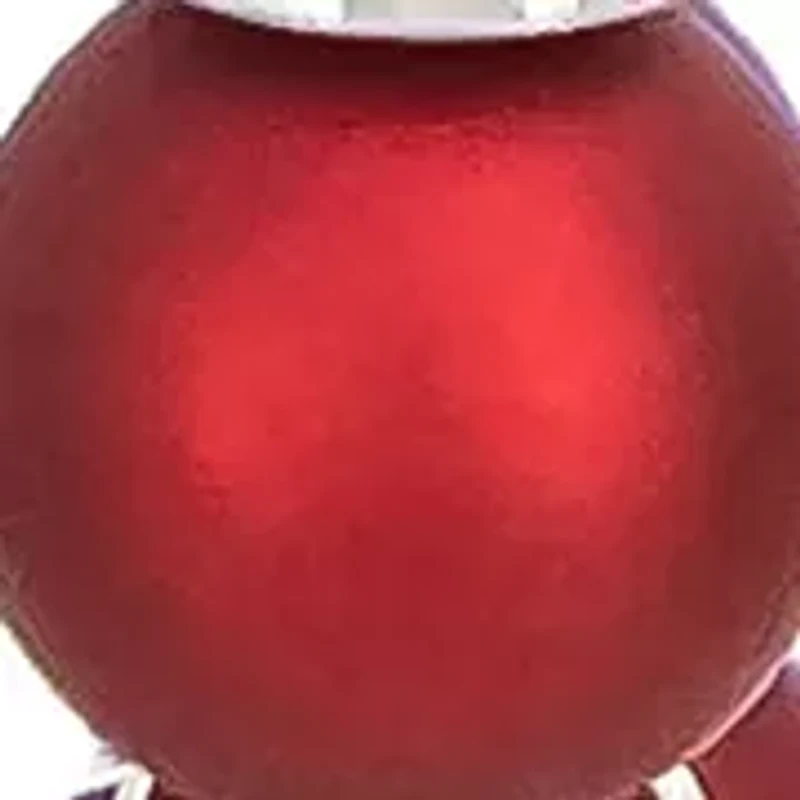 Red Beaded Hoop Earrings