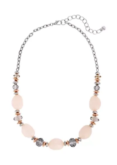 Short Chunky Rose Bead Necklace 