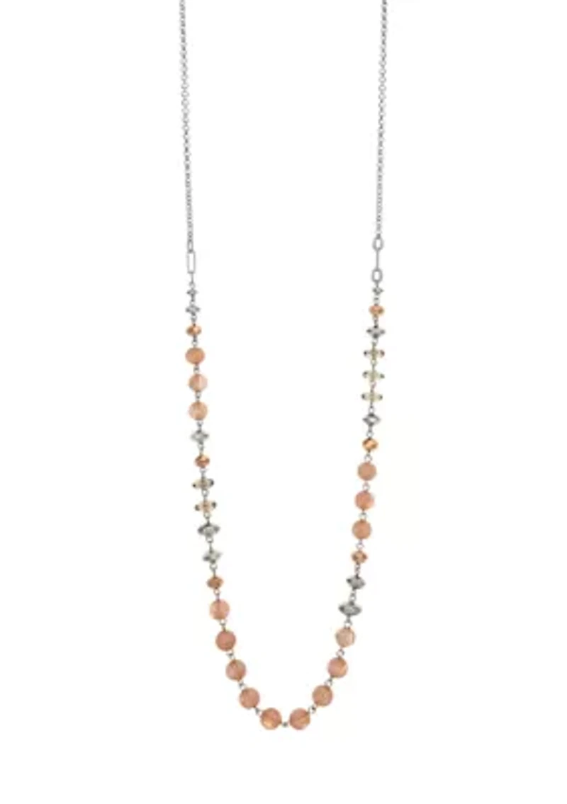 Long Linked Rose Beaded Necklace