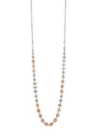 Long Linked Rose Beaded Necklace 