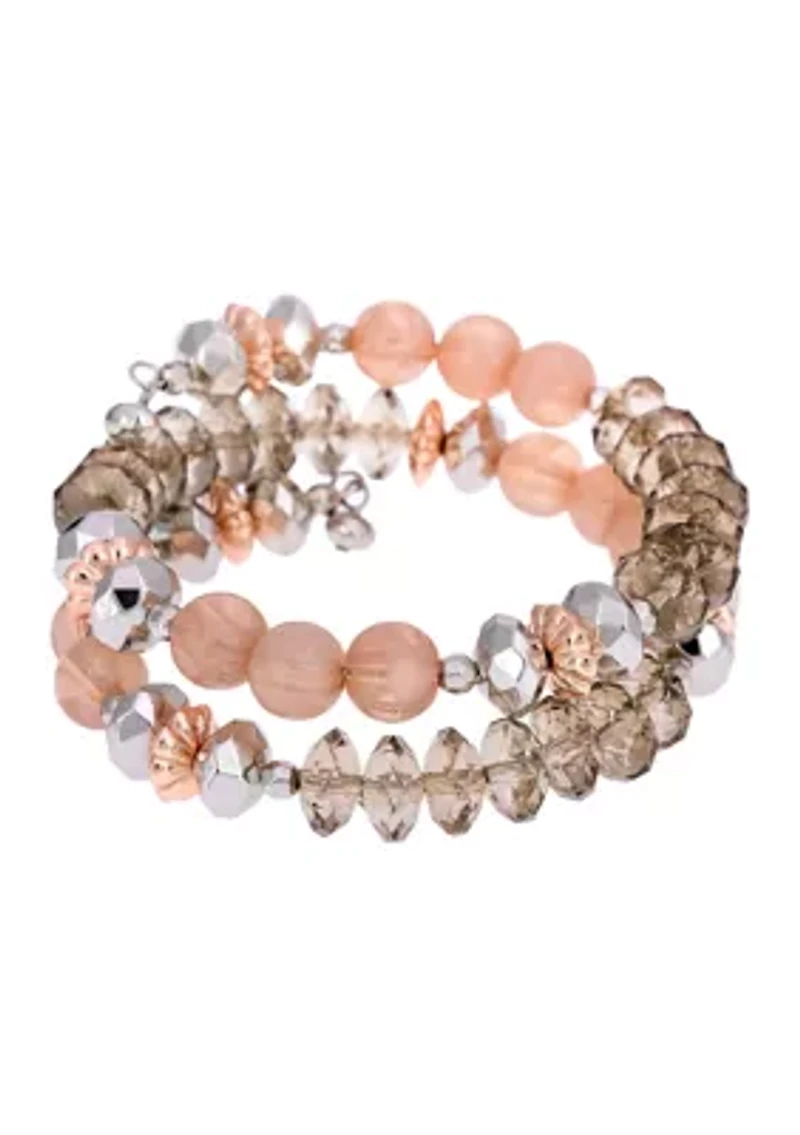 Rose Beaded Coil Bracelet
