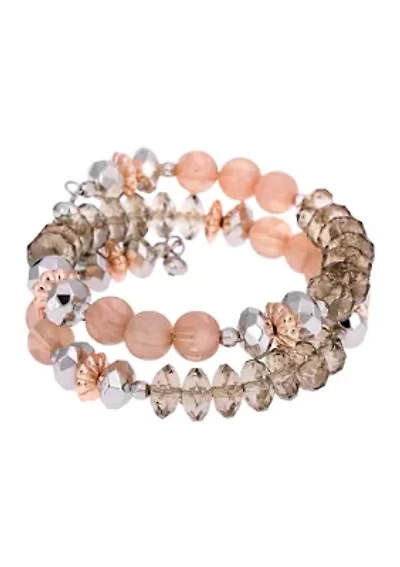 Rose Beaded Coil Bracelet