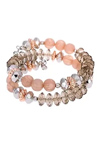 Rose Beaded Coil Bracelet