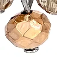 Open Filigree Heart Shaped Beaded Fringe Earrings