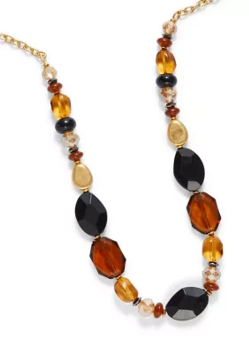 Brown Multi Beaded Necklace