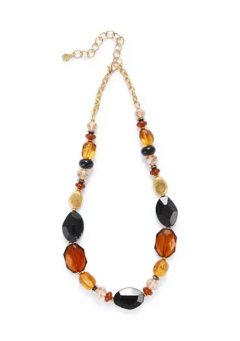 Brown Multi Beaded Necklace
