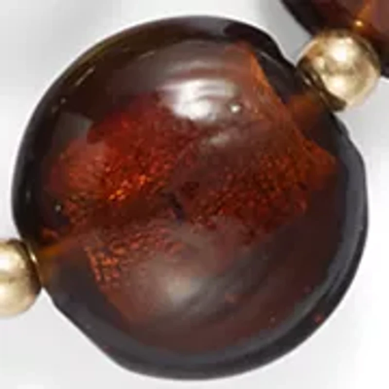 Brown Multi Beaded Two Row Necklace