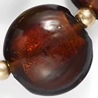 Brown Multi Beaded Two Row Necklace