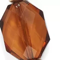 Two Tone 36'' + 3" Extender Long Linked Necklace with Brown Bead Stations