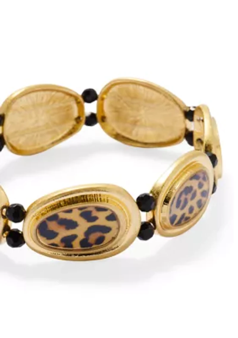 Oval Animal Disc Stretch Bracelet