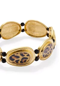 Oval Animal Disc Stretch Bracelet