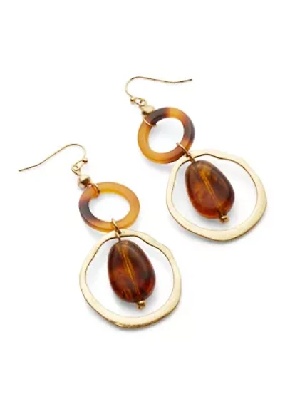 Brown Orbital Drop Earrings