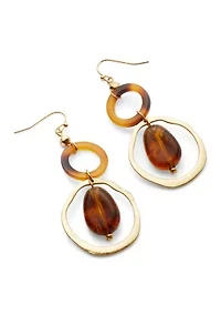 Brown Orbital Drop Earrings