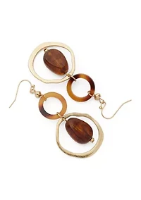 Brown Orbital Drop Earrings