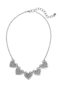 Textured Heart Frontal Necklace 