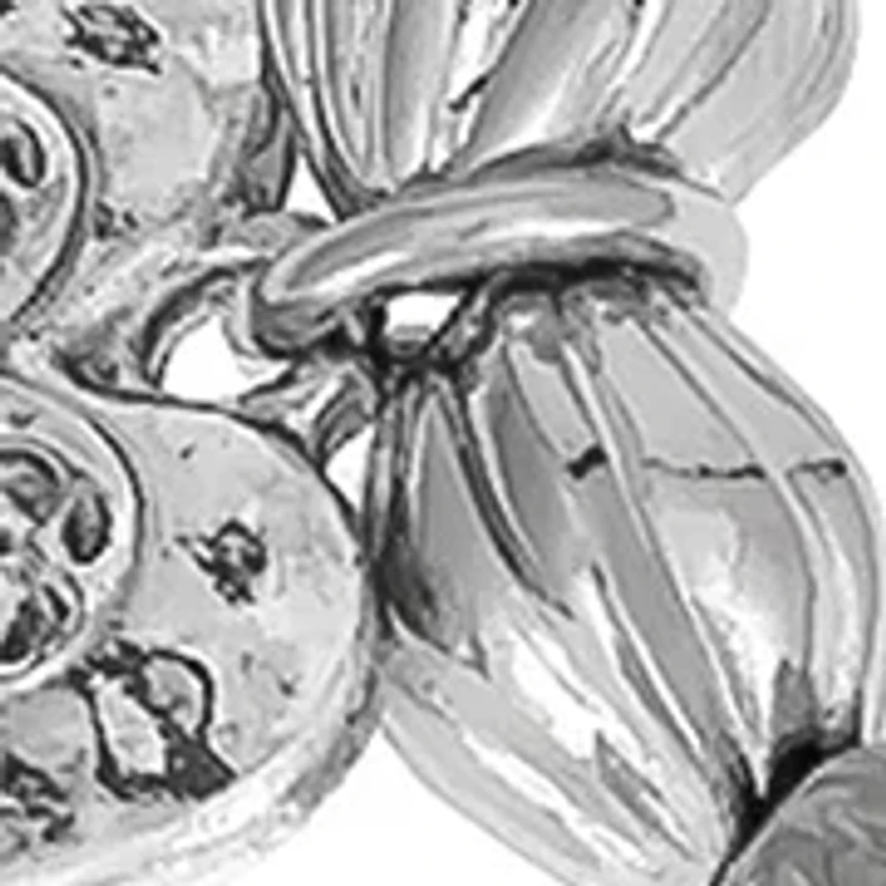 Heart Charm Textured Bead Stretch Bracelet