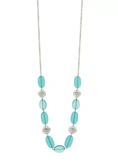 Aqua Beaded Frontal Necklace
