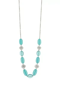 Aqua Beaded Frontal Necklace