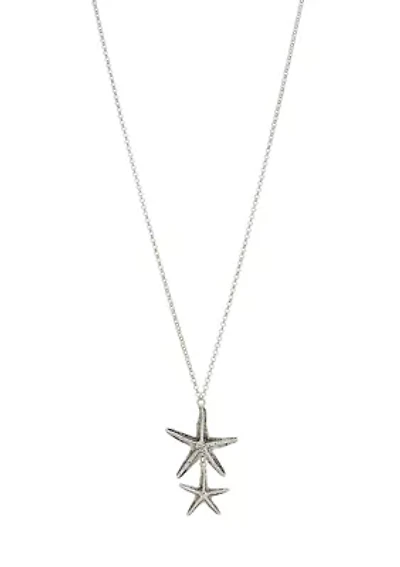 Long Linked Starfish Pendant Necklace