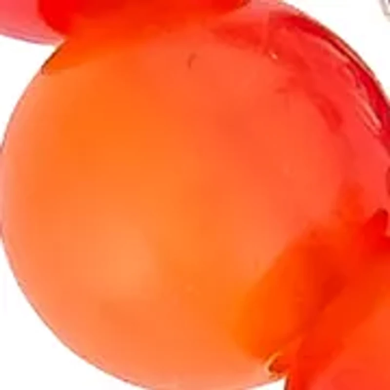 Silver-Tone 2-Row Coral Multi-Beaded Stretch Braceket with Textured Metal Bead Stations